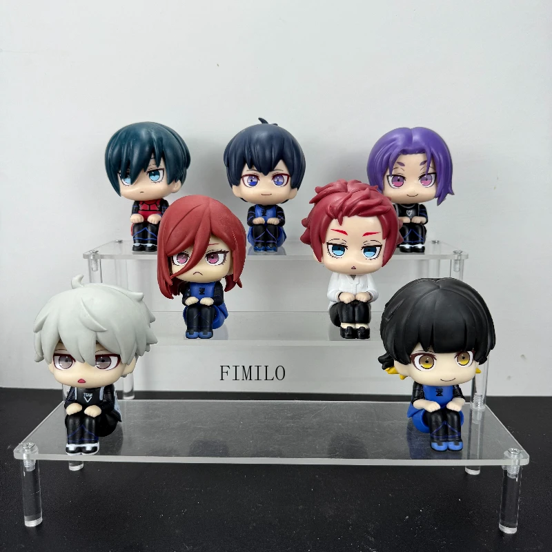 Anime Meguru Bachira olhar Isagi Yoichi Blue Lock Figura Rin Boneca # 2326 Mikage Reo Modelo Hinata PVC Figura de coleção de dormir