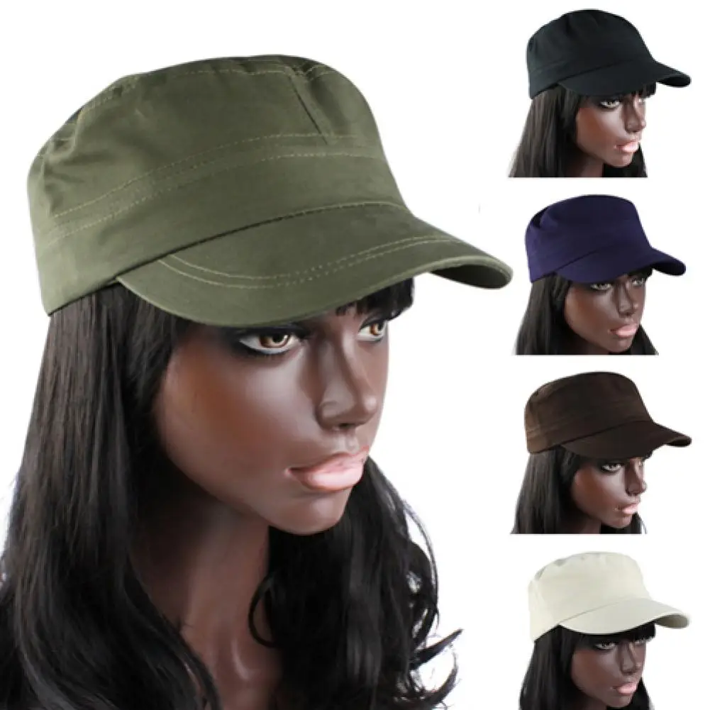 Unisex Hat Solid Color Adjustable Men Women Sweat-absorbing Curved Brim Sun Hat for Sports