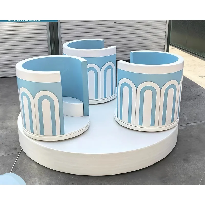 JINLI TOYS OCEANElectric Soft Play Teacup Merry Go Round Spinner Carousel  for Indoor Outdoor Equipment