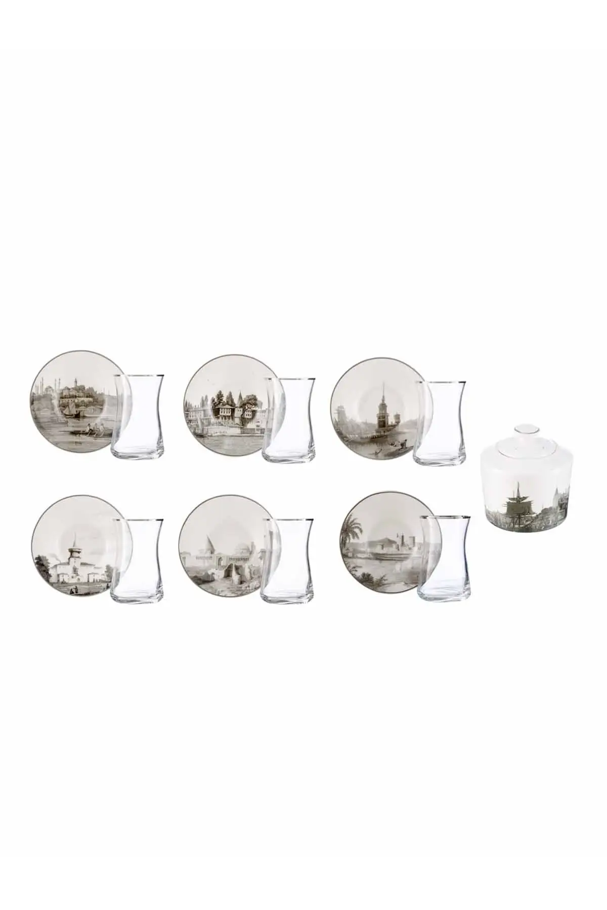 

DOLBOVI Gravürlü Tea Set 6lı English Tea Glass Cup