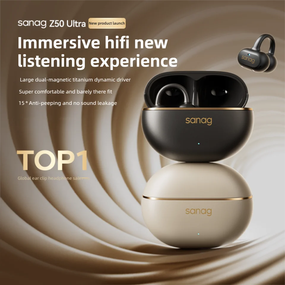 Sanag Z50 Ultra Open Ear Clip on Bluetooth Earphone HiFi Sound OWS