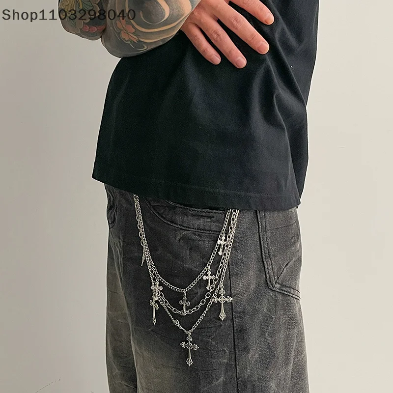 Multi-layer Punk Rock Waist Chain With Wallet Charm – Unisex Hip-Hop Fashion Accessory For Men And Women