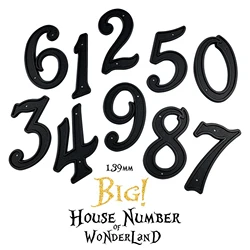 1pc Black 139mm Modern House Number Outdoor 5.5 inch ABS Plastic Apartment Door Numbers Mailbox Address Sign #0-9 With Screws