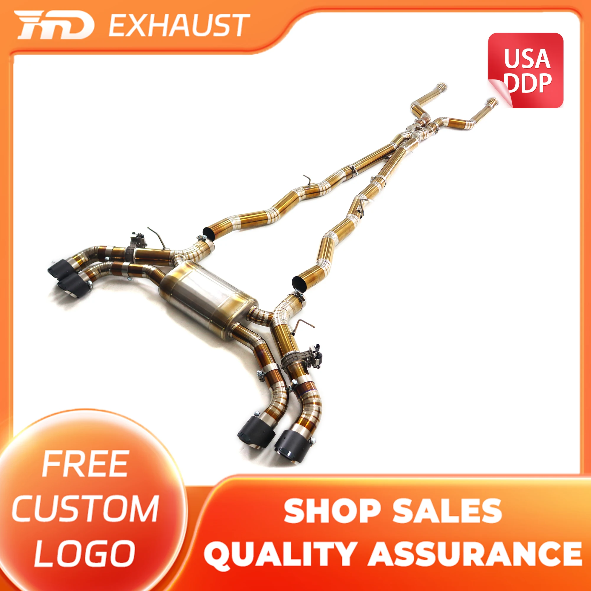 

HMD Hot sale High Precision Machining Exhaust System Titanium Catback for BMW M5 G90 G99 With Muffler Electronic Valve
