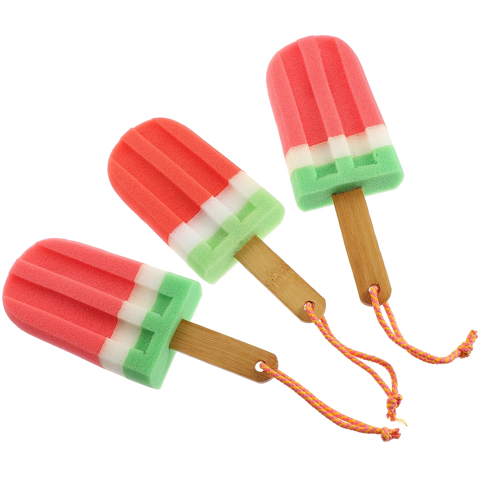 

3Pcs Cute Ice Cream Design Bath Flower Gentle Exfoliating Scrubbing Body Towel Rich Foam Shower Tool Bath Ball