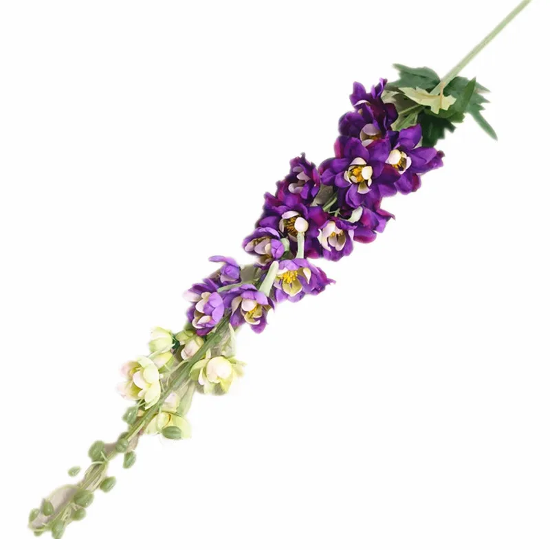 5 Pieces Silk Larkspur Flower Branch 106cm Hyacinth with Long Stem Blue Purple White pink Big Silk Delphinium