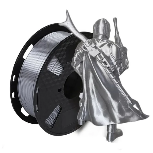 Imagen 1 del producto Filamento de seda PLA para impresora 3D EasyThreed, filamento sedoso de 1,75mm, PLA 1KG, alta calidad, PLA 3D, negro, plateado, sin aspiradora de burbujas