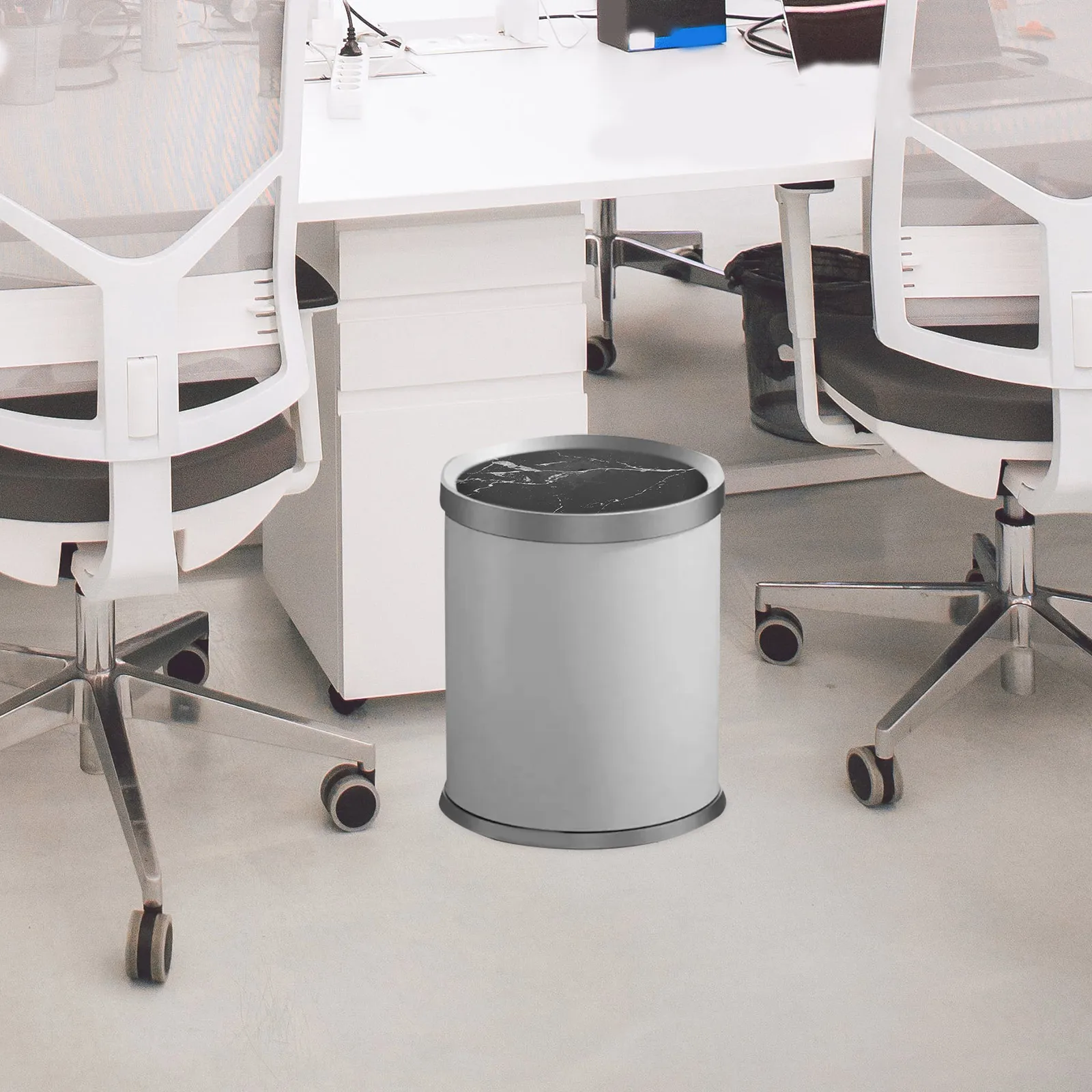 

Marble Pattern Trash Can Lid Replacement Swing Top Garbage Can Cover For Kitchen Bathroom Outdoor Universal Fit