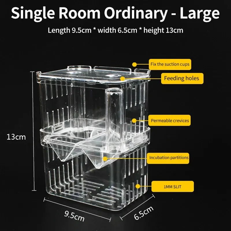 In-Tank Aquarium Breeder Box for Fish Tank, Breeding Incubator for Small Fish Hatchery, Acrylic Divider for Shrimp Clownfish