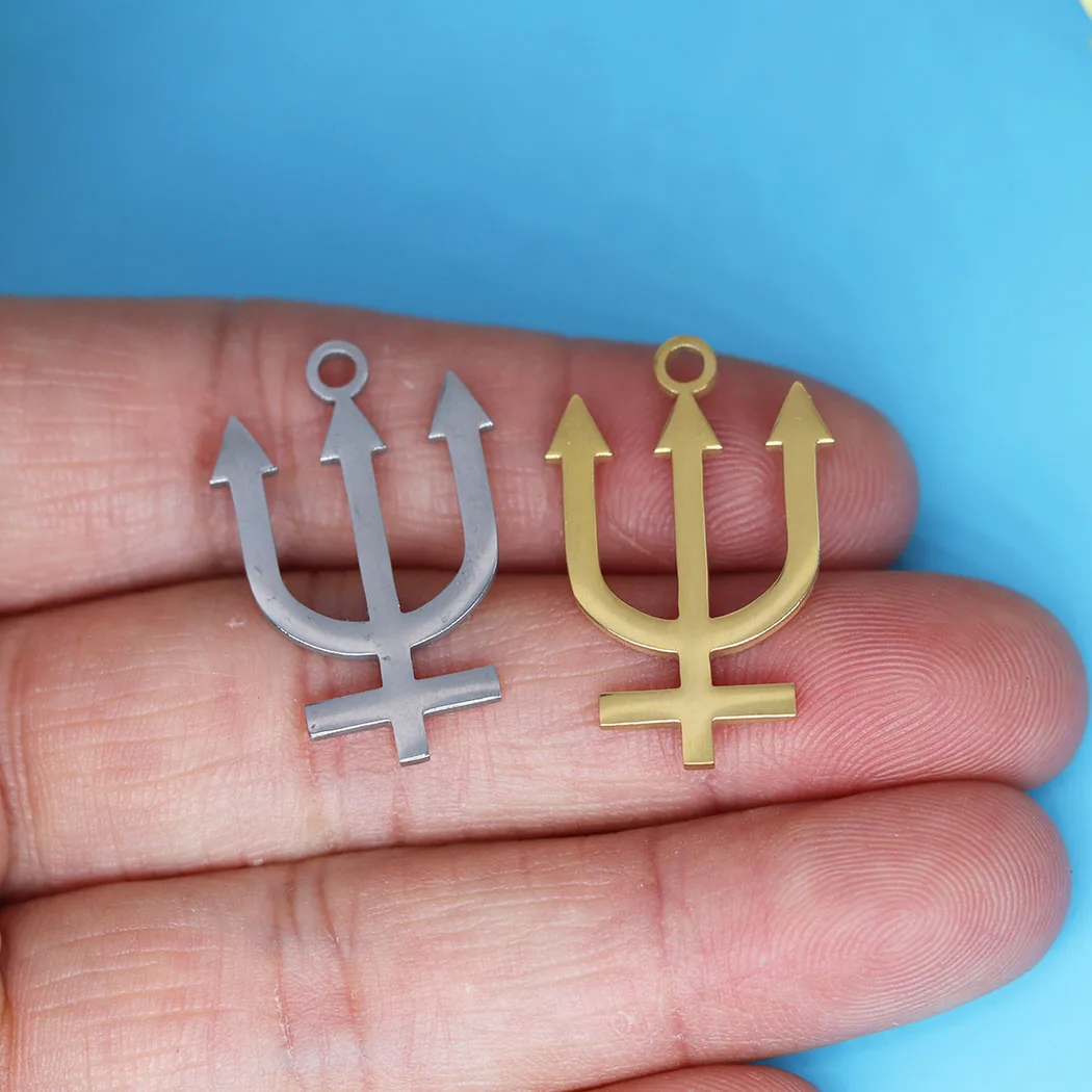 3pcs/lot Neptune Love Health Charm for Jewelry Making fit Stainless Steel Charm Bracelet Necklace Pendant DIY Crafts Supplier