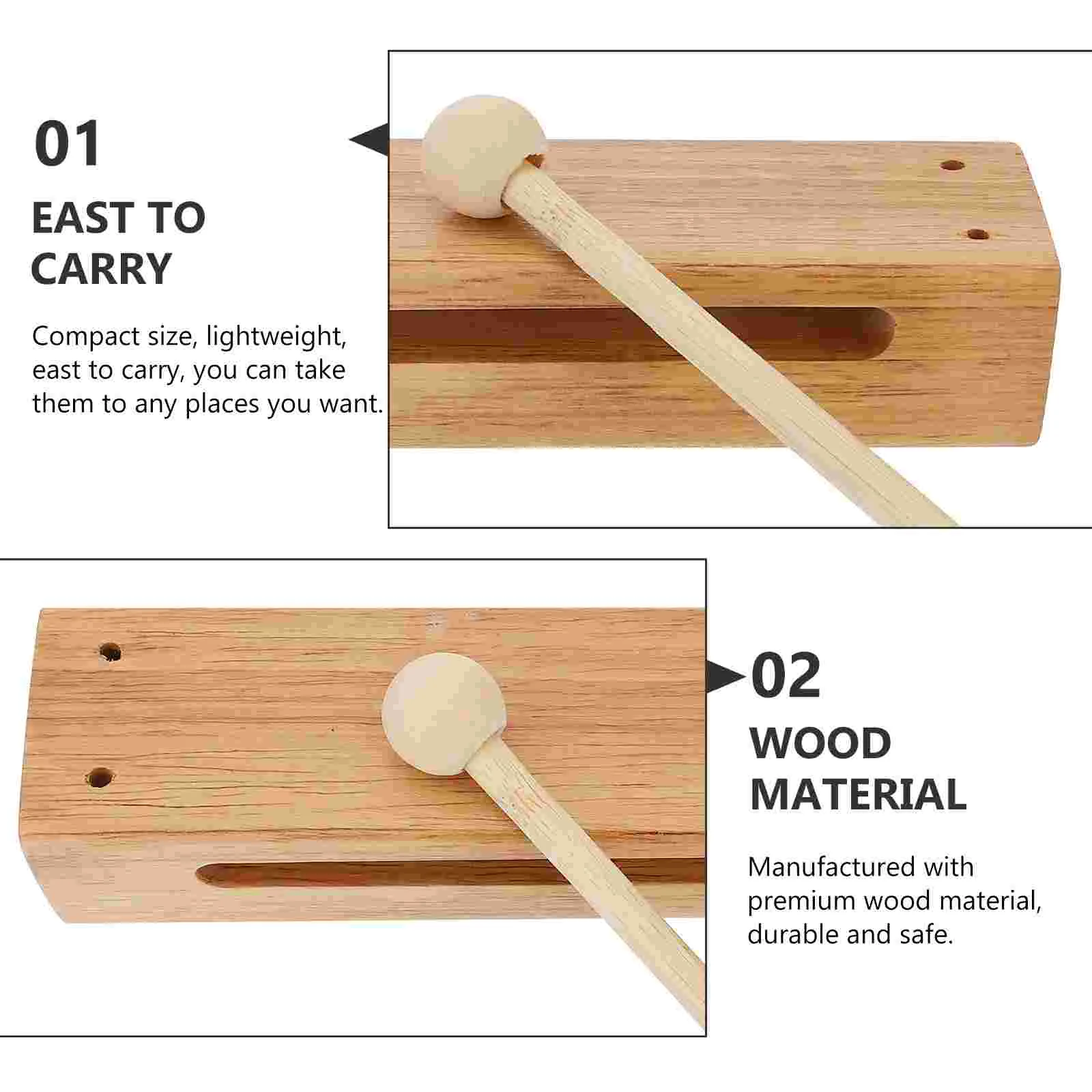 Hand Percussion Blocks Orff Clappers Instrument Musical Instruments Simple Casual Rhythm