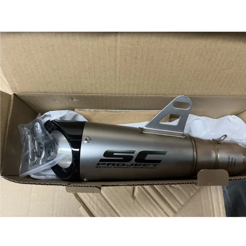 Double Layer SC Exhaust Muffler Loud Sound For Ninja Z250 Z300 ZX10 MT07 MT09 R25 R3 R6