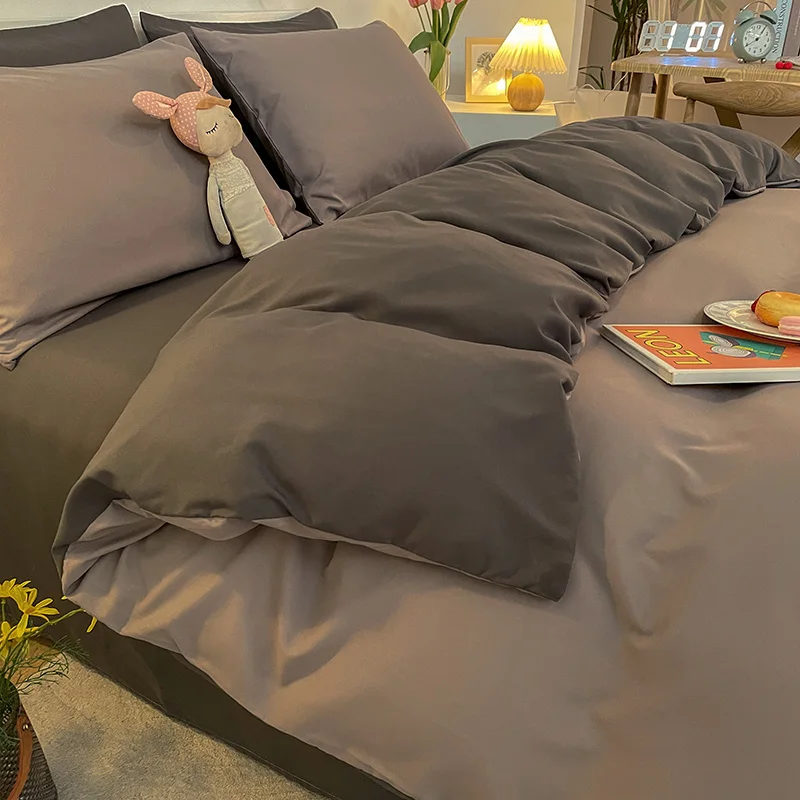 1 pcs 2025 New Solid Color Duvet Cover  Anti-Mite Durable Comforter Cover Simple Durable (No Pillowcase)