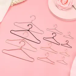10PCS Retro Mini Metal Coat Hanger Scale Model Dollhouse Clothing Hangers Clothes-rack Ornaments DIY Home Decor Crafts