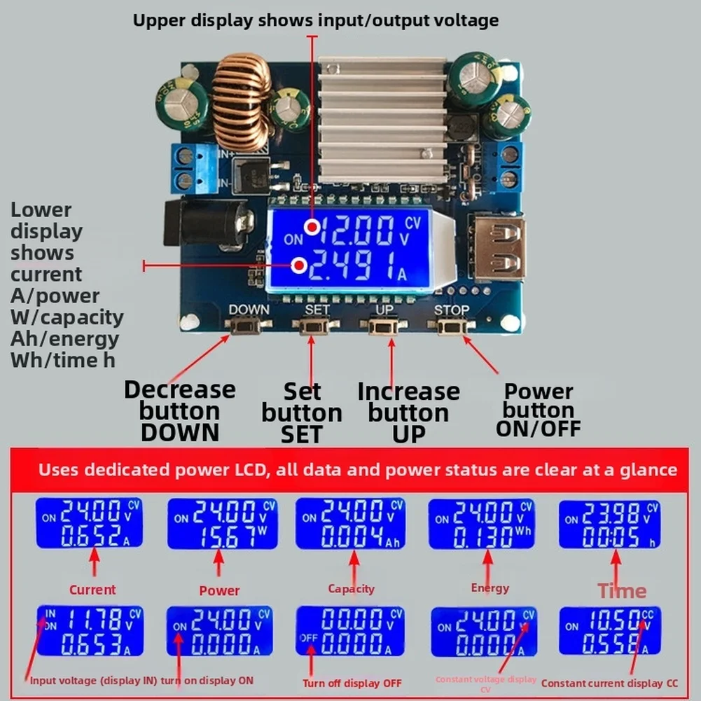 35W Adjustable DC Voltage Current for source 0.6V-30V 0A-4A with High Efficiency 88 Conversion for Electronics Development