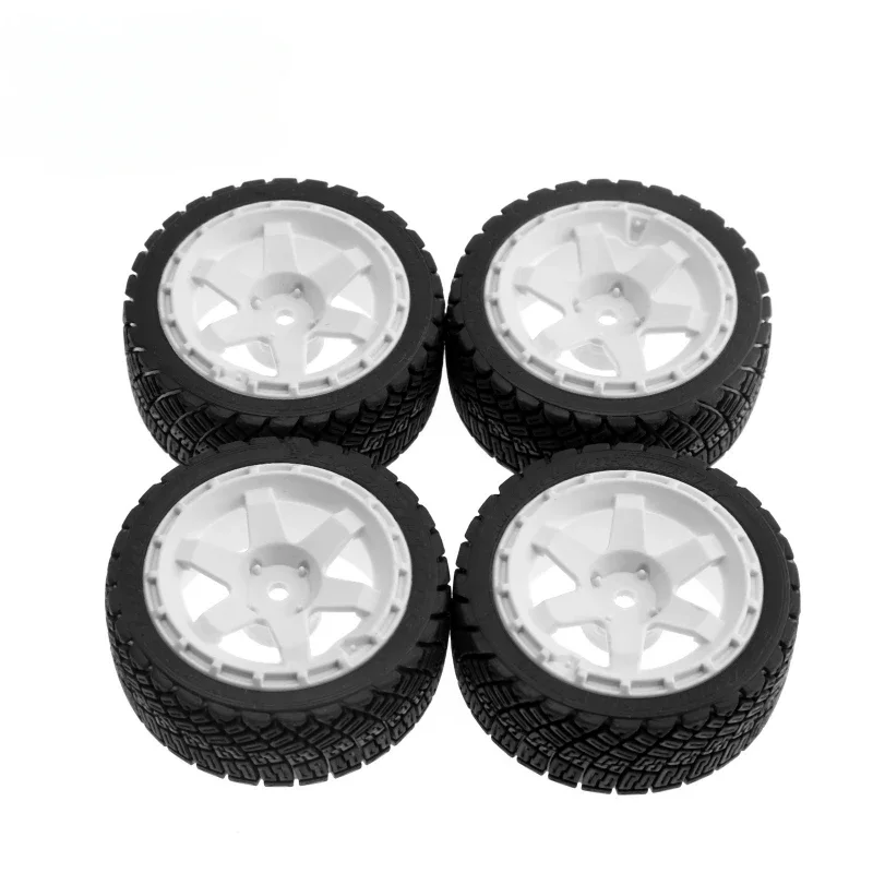 4pcs 67mm Plastic Wheel Rim Rubber Tire Universal For All 1/10 RC Rally On-Road Racing TAMIYA TT02 XV01 HSP 94123 HPI KYOSHO WLt