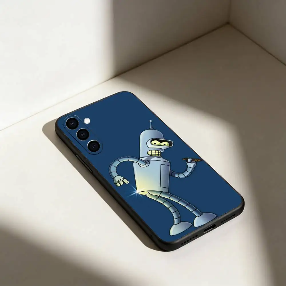 حافظة هاتف F-Futurama B-Bender لهاتف سامسونج جالاكسي A91,80,73,72,71,53,52,32,31,22,21s,20، حافظة سوداء ناعمة
