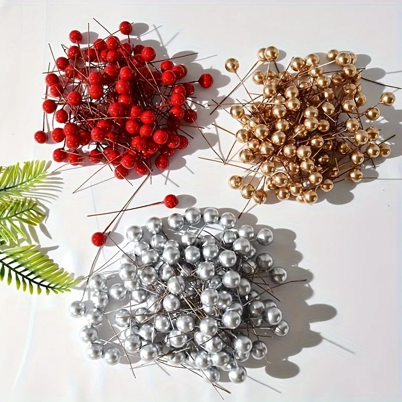 50Pcs Christmas Decoration Gold Red Berry Xmas Tree Ornaments for Home Decor Navidad New Year Gifts 2025 Garland DIY Accessories