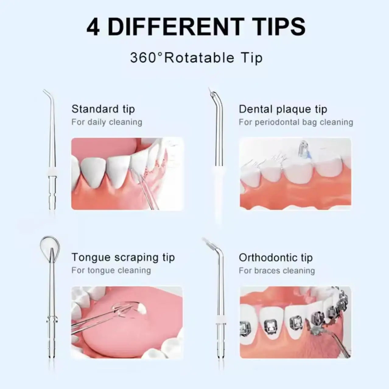 SEAGO Rechargeable Water Flosser Water Thread Oral Dental Irrigator Portable 3 Modes 200ML Tank Water Jet Waterproof IPX7 Home