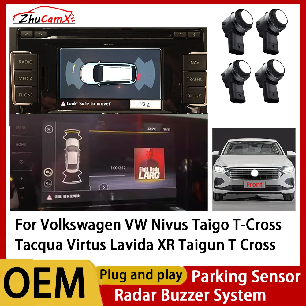 Parking Sensor Assistance Backup Radar Buzzer System for Volkswagen VW Nivus Taigo T-Cross Tacqua Virtus Lavida XR Taigun