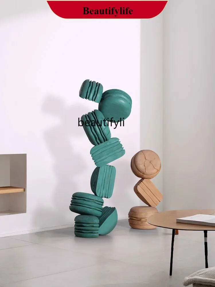 

F132 Hotel Model Room Soft Laminated Irregular Vertical High Sculpture Artwork Floor Ornaments Abstract Wood Carving Decoration