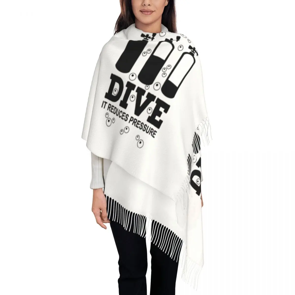 

Custom Print Scuba Diving Scarf Women Men Winter Fall Warm Scarves Dive Diving Lover Shawls Wraps