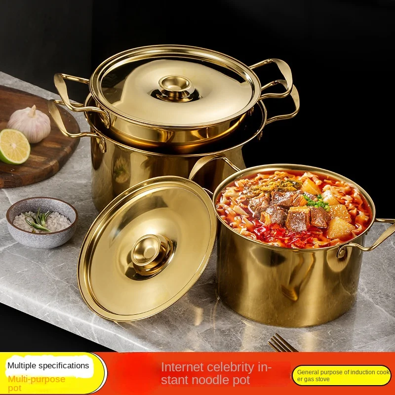 

Stainless Steel Soup Pot, Household Large Capacity Thickened Double Ear Soup Pot Gift, Induction Cooker, High Soup Pot Cookware