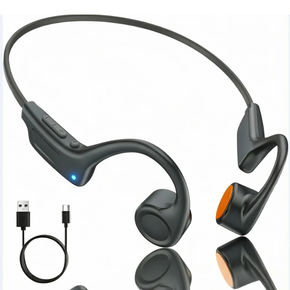 Bone Conduction Headphones Lightweight Sports Wireless Earbuds Bluetooth 5.4 Open Ear Headset with Mic for Running Cycling Gym