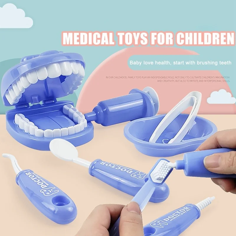 Dentist Toy Set Baby Simulation Children's Injection Toy Boy and Girl Play House Tooth Model Toy Early Education Brushing Props