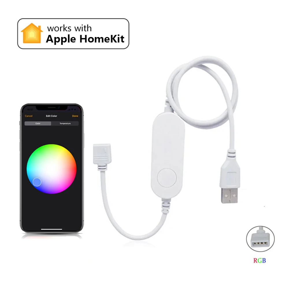 Homekit WiFi Smart Mini Led Controller DC5V 12V 24V RGB Strip Controller 4Pin APP Remote Siri Voice Control