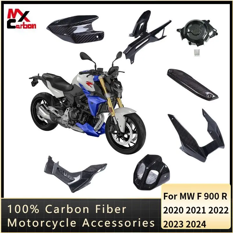 

For BMW F900R 2020 2021 2023 2024 2025 3K Dry 100% Carbon Fiber Front Fender Engine Protective Cover Motorcycles Accessories