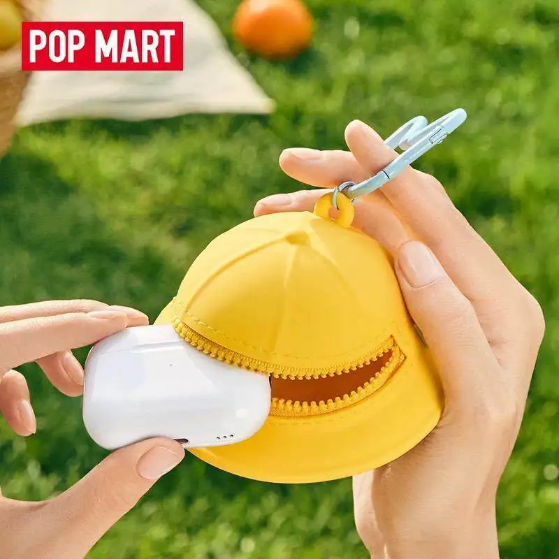 

POP MART Baby Molly Cat Fun Series: Силиконовый чехол-кейс для наушников с брелоком, модный аксессуар в стиле поп-культуры, подарок для хранения наушников