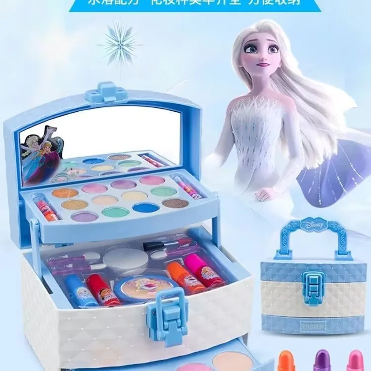 New Disney New girls frozen  princess elsa Cosmetics Make up box set  snow White Beauty toys kids Christmas present gift