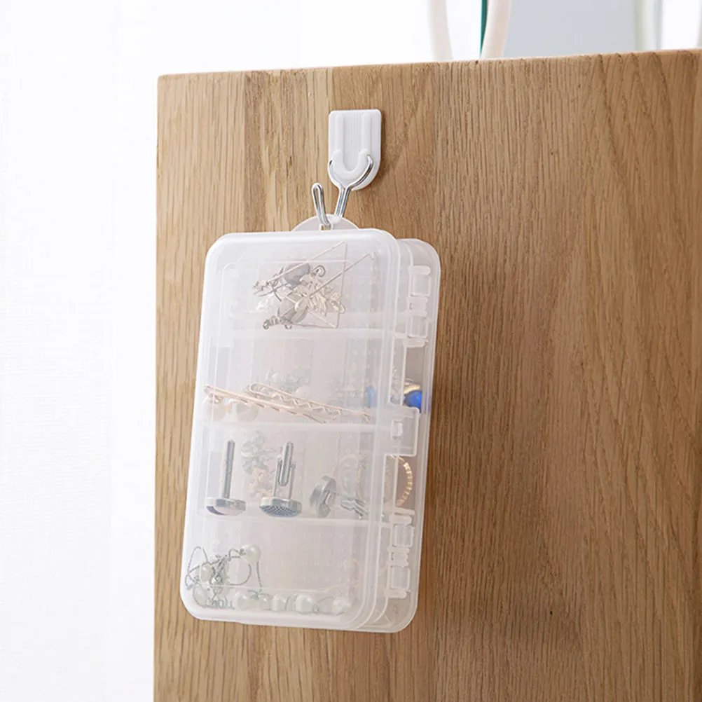 2pcs 10 Compartment Jewelry Storage Box Transparent Plastic Portable Organizer Case For Rings Necklaces Earrings Desktop Holder