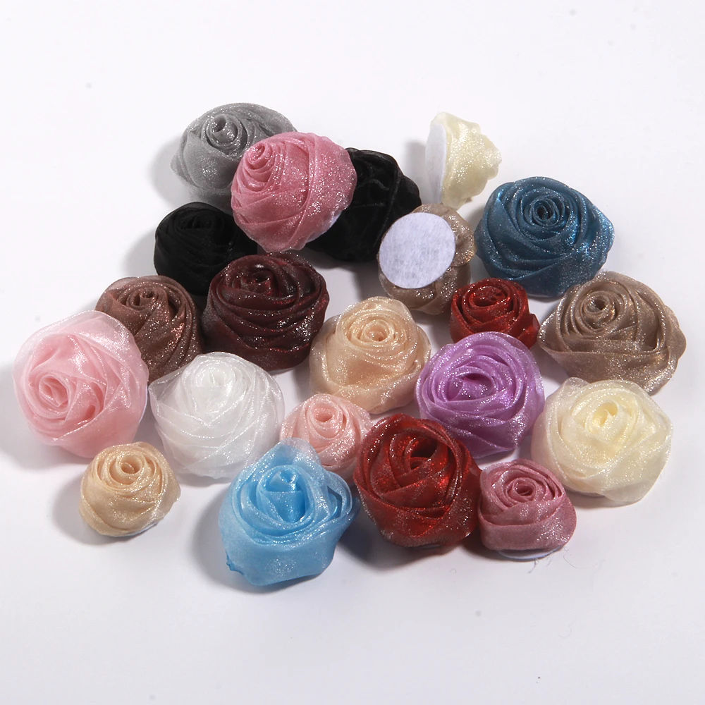 

Искусственные цветы из атласной пряжи: розы для рукоделия, свадебных заколок, декора одежды, аксессуаров для волос и украшений для дома