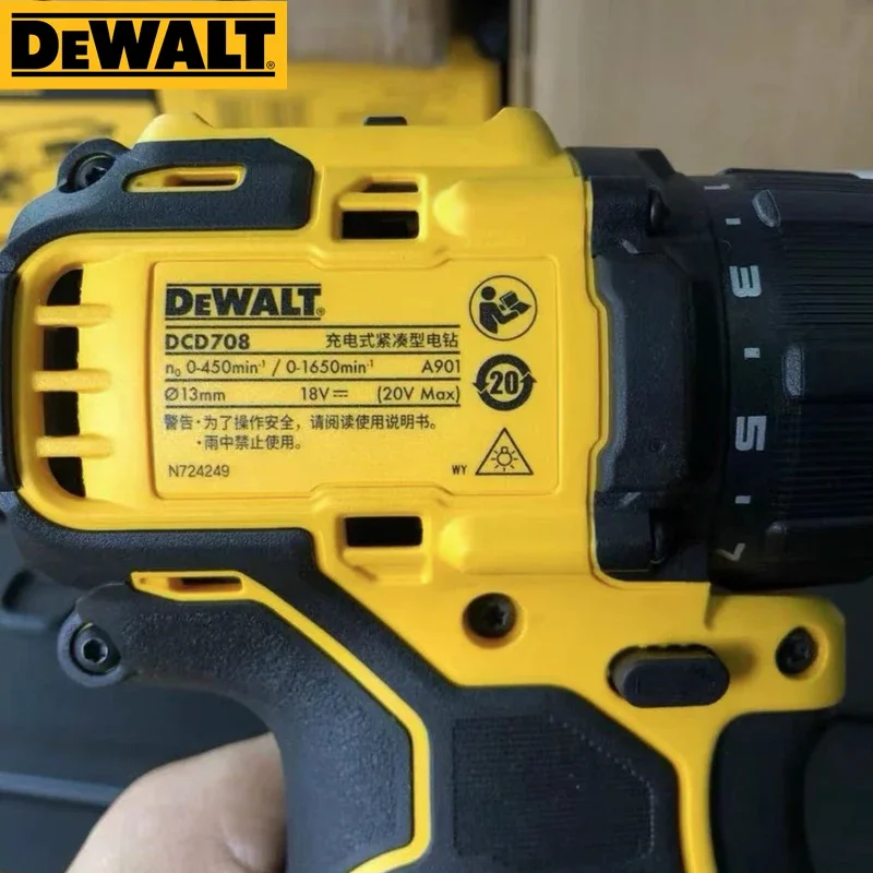 DEWALT DCD708 ATOMIC 20V MAX Cordless Drill Brushless Motor Power Tool With 18V Lithium-Ion Battery Impact Eletrical Driver Kit