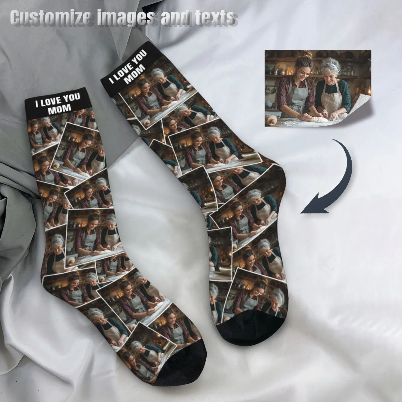 جوارب صور مخصصة للجنسين جوارب مخصصة جوارب منقوشة شخصية صورة مثيرة للاهتمام وجوارب نصية جوارب مخصصة