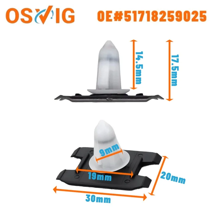 

20PCS OE#51718259025 Applicable to Bmw F25F26X3X4 side skirt threshold guard board front wheel eyebrow fixing buckle