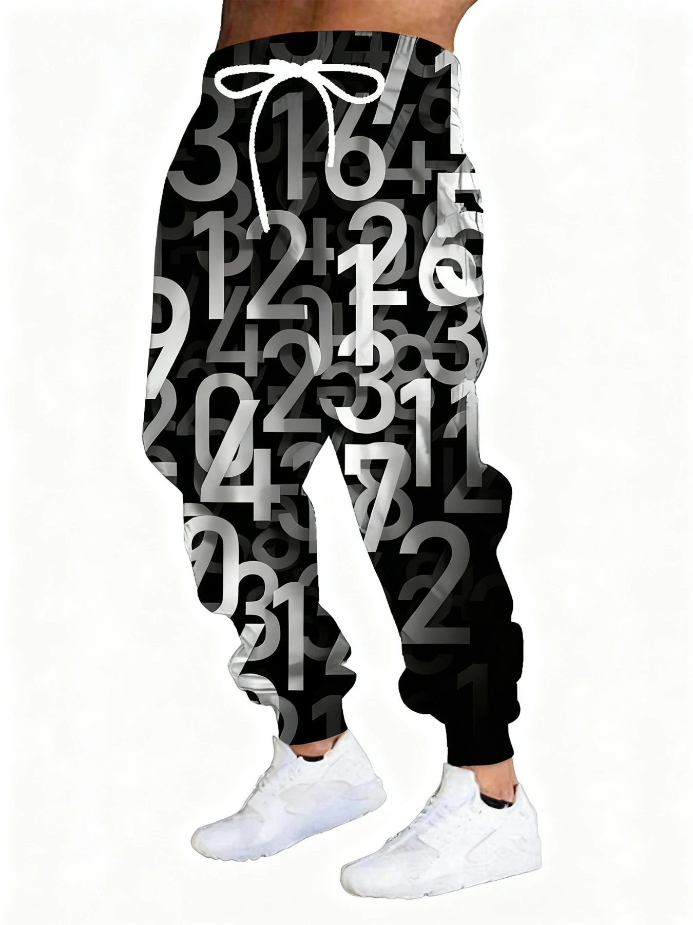 

Новые мужские повседневные брюки с 3D цифровым принтом, уличные дышащие спортивные брюки, стильные уличные брюки на шнурке, мужские брюки с манжетами