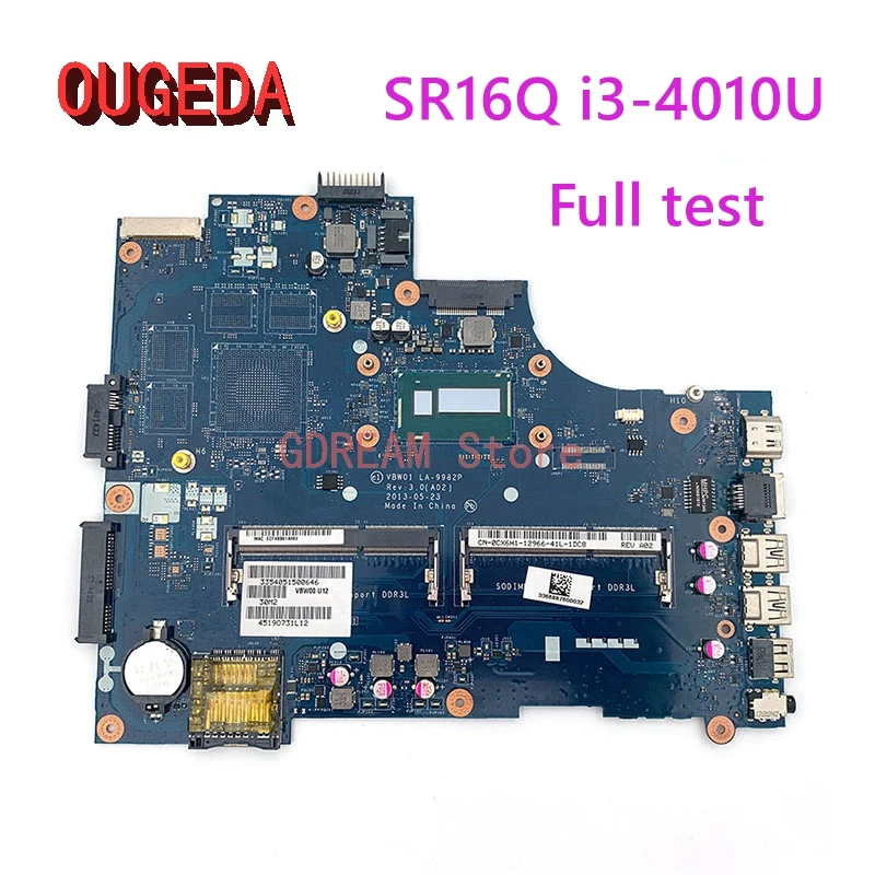 

OUGEDA CX6H1 0CX6H1 CN-0CX6H1 LA-9982P For Dell Inspiron 15R 3537 5537 Laptop Motherboard SR16Q i3-4010U DDR3L main board