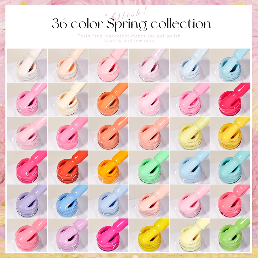 Vendeeni 36 Farben/Set Frühlings-Candy Einfarbiger Gel-Nagellack TPO HEMA-FREI Hochpigmentierter UV-Soak-Off-Gel-Lack mit Display – Detail 3
