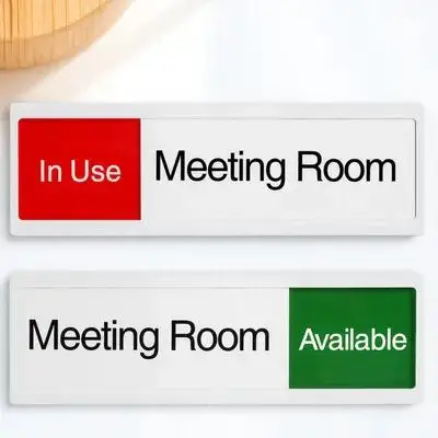 لافتة باب الخصوصية، مؤشر منزلق للمكتب، مادة أكريليك، مقاومة للماء، علامات باب أكريليك تدوم طويلاً #6