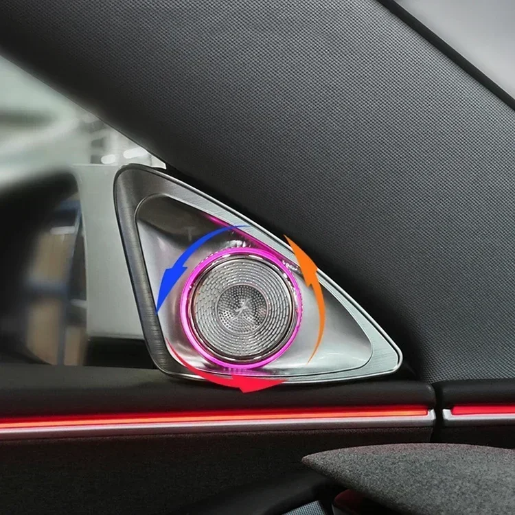2025  64 Colors RGB LED Vents 4D Tweeters Speakers Seat Console Decorative Car Ambient Lights for Model 3 Model Y for Tesla