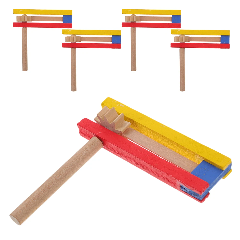 

5Pcs Handcrafted Wooden Spinning Rattle Traditional Noise Maker for Birthday Parties Sports Events Mexicanas Ratchet