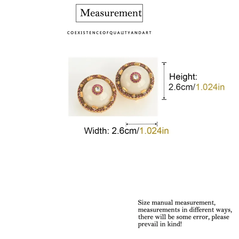 خمر الأبيض اليشم الوردي أقراط مسمار حجر الراين الجولة الفاخرة العلامة التجارية مجوهرات المصممين الذهب اللون امرأة اكسسوارات الحفلات 2025