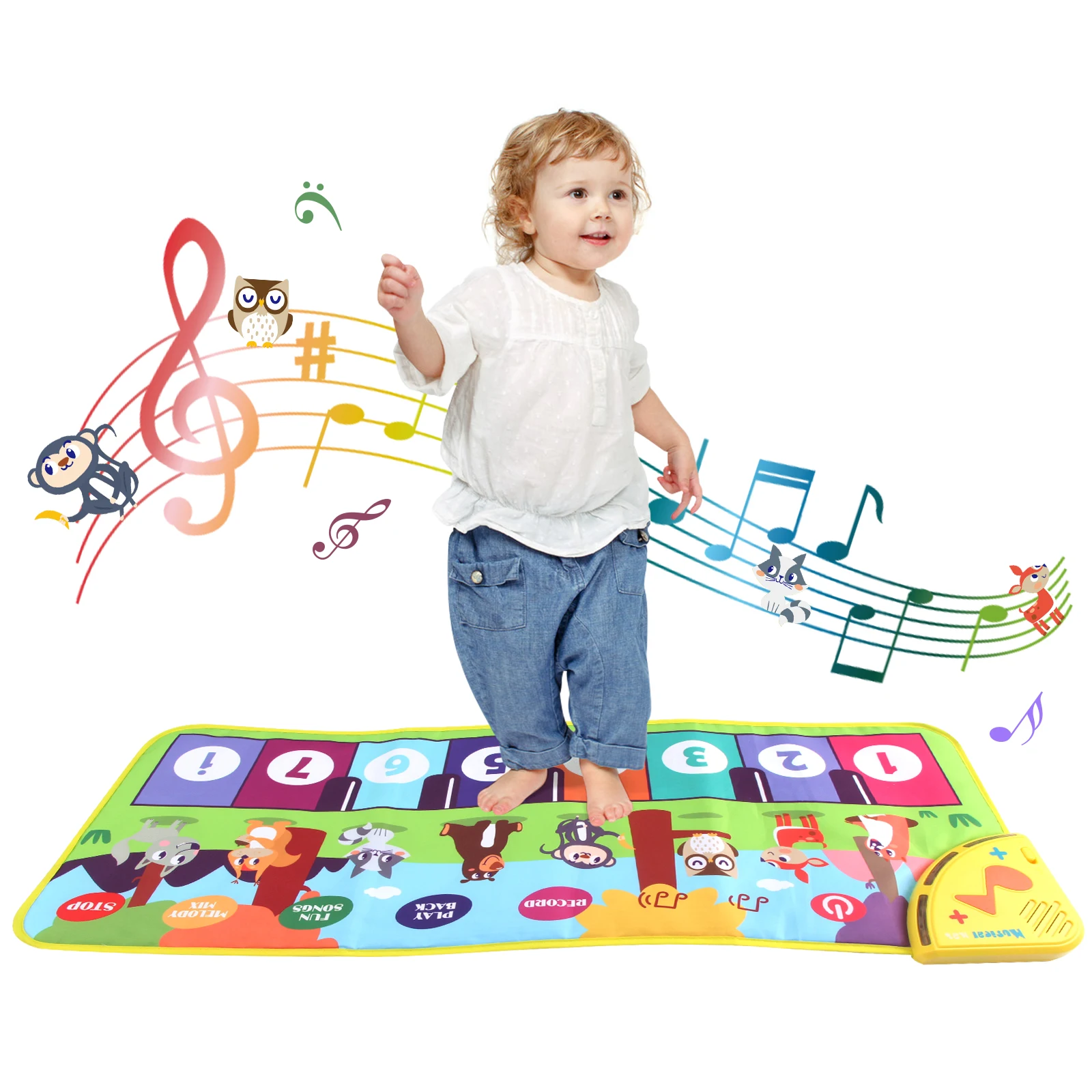 Coolplay Kid Multifunctional Music Piano Mat Toddler Floor Baby keyboard Dance Mat 8 Animal Sounds Educational Toys for Kid Gift