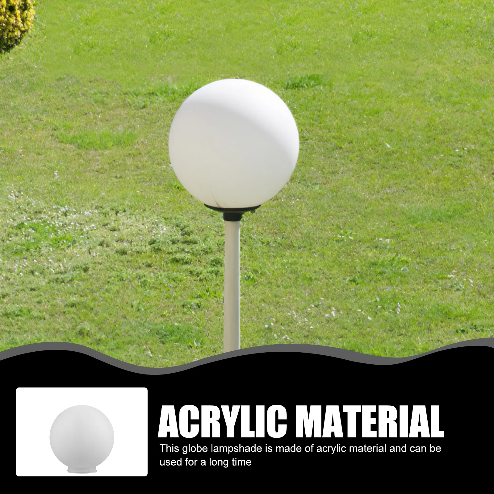

Round Acrylic Lamp Shade 20cm Frosted Globe Light Cover for Outdoor Garden Yard Replacement Shades Fixtures Safe Practical