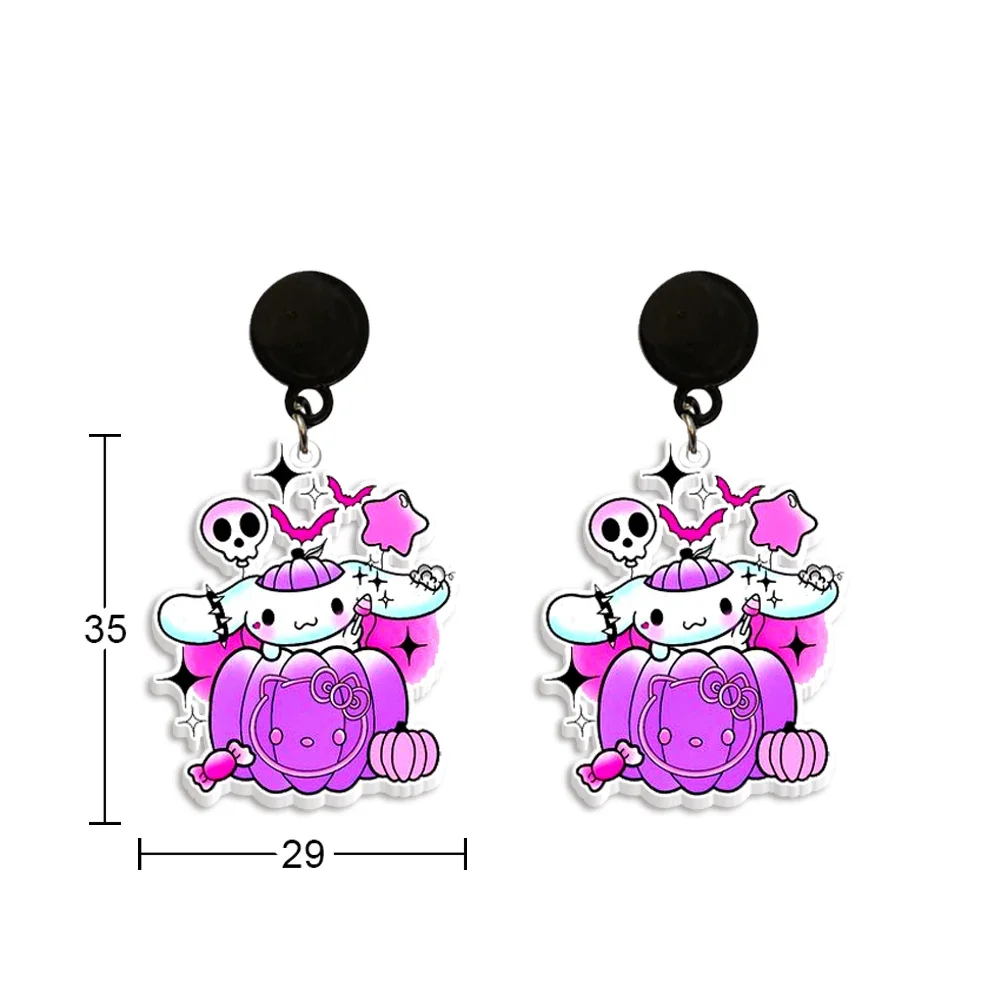 

W Hot Selling Acrylic Halloween Cartoon Sanrio Women Gift Party Drop Stud Earrings Fashion Jewelry Earrings