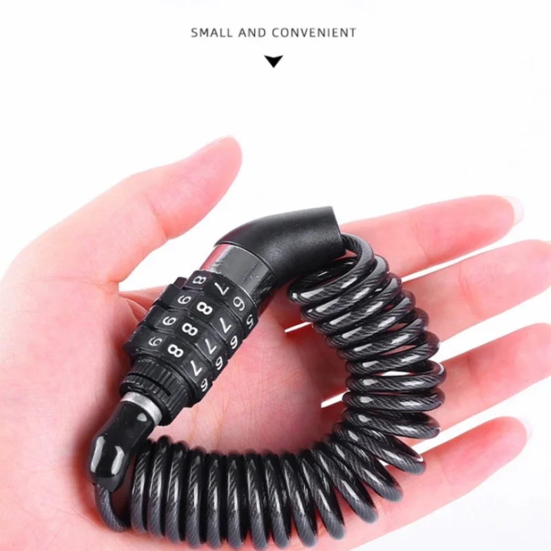 

Anti-Theft 4-Digit Combination Lock Steel Cable Chain Bicycle Security Accessory with Password Protection Bike Safety