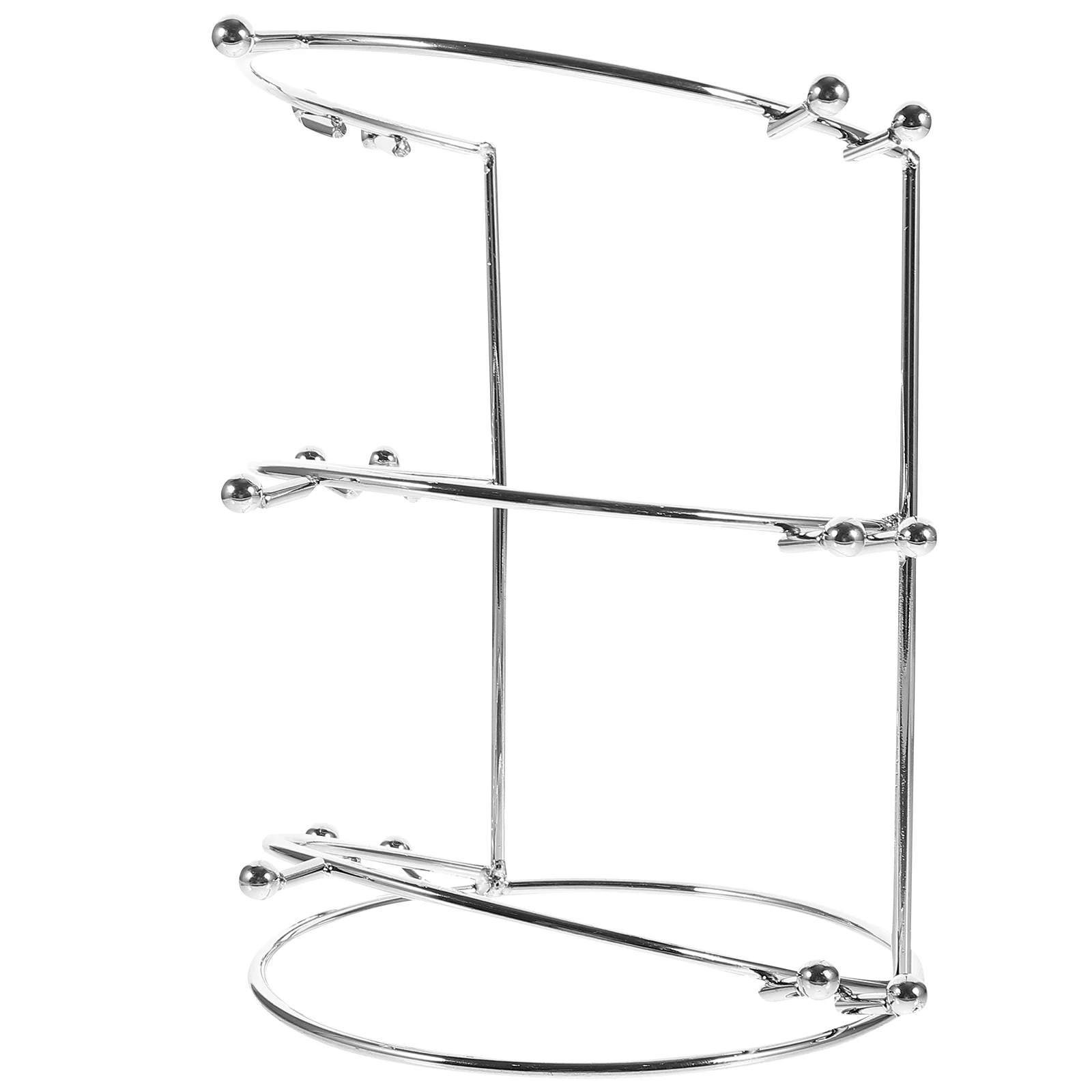 

Triple Tier Gold Plated Bridal Tiara Headband Crown Display Stand Shelf Rack Metal Holder Desktop Stands Bride Hair For Storage